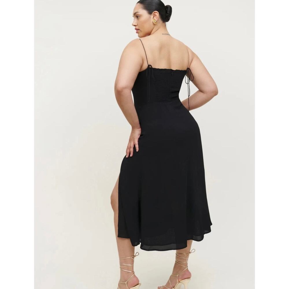 Black Spaghetti Strap Slit Midi Dress - Picture 6 of 12